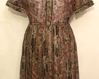 Vintage paisley lace folk dress