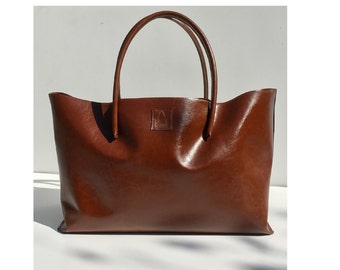 Large Black Leather Tote Bag oversized black leather bag