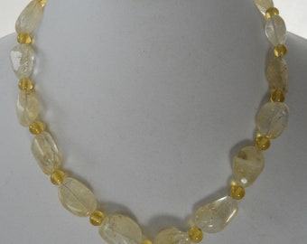 Lemon quartz nuggets and rounds make for a soft and sunny necklace.