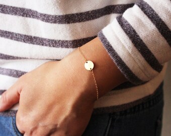 Gold Initial Bracelet / Dainty Initial Bracelet / Bridesmaids Bracelet / Initial Letter Bracelet
