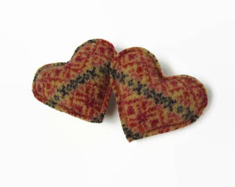 Rice Hand Warmers // Recycled Wool Fair Isle Pocket Hand Warmer // Heart Hand Warmer