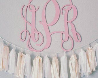 Painted Monogram Wall Hanging - Painted Wooden Monogram - Wooden Initials - Wall Letters - Monogram Decor - Bedroom Wall Hanging