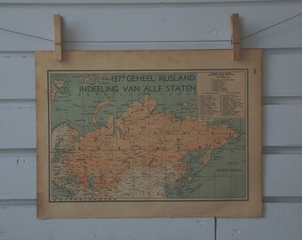 1941 Vintage Map of Russia