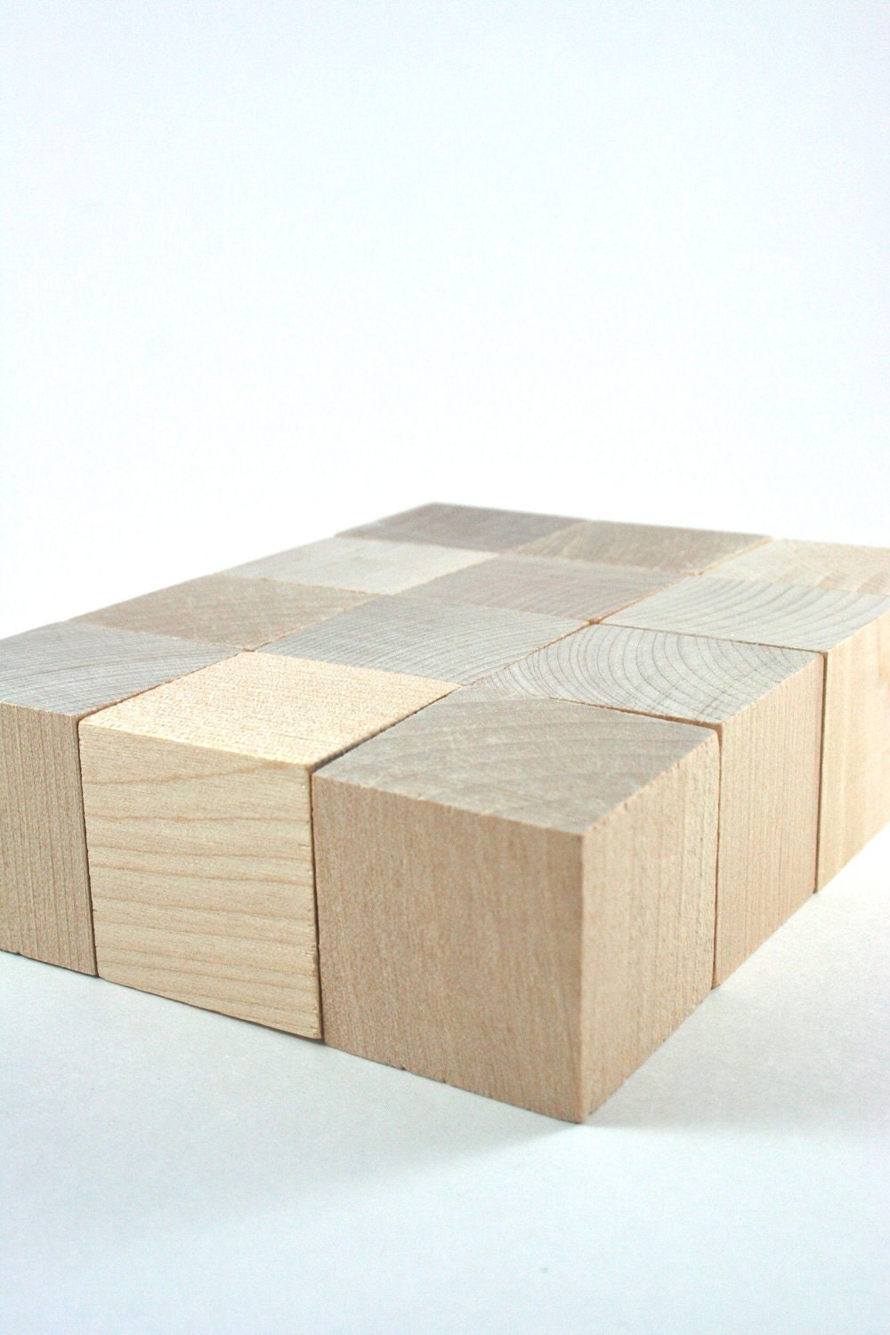 12 Unfinished Wood Blocks 1.5 inches Wooden Blocks Cube for