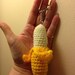 Banana Keyring; Fruit Keychain; Banana Keychain; Crochet Banana Keyring; Amigurumi Keyring