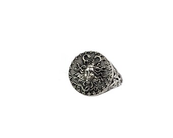 medusa ring in sterling silver