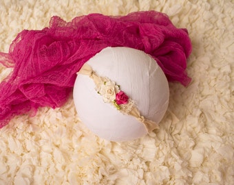 Newborn Tieback, Newborn Headband, Baby Tieback, Baby Headband, Photo Prop