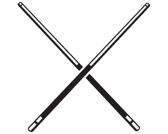 Billiards Pool Logo 4 Sticks Crossed Eight Nine Ball Snooker