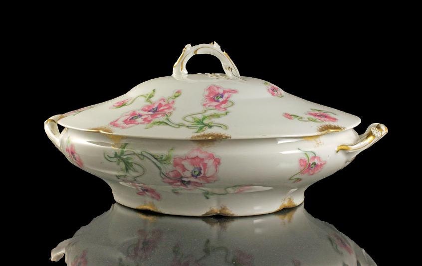 Antique Covered Vegetable Bowl, Theodore Haviland, Limoges, France