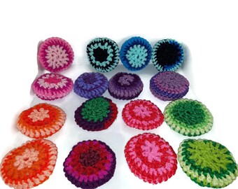 Purple Starburst Scrubbers, Crochet Pot Scrubber, Nylon Dish Scrubbie, eco friendly Scrubbie, Dish Scrubby, Scrubby, Nylon Kitchen Scrubbie