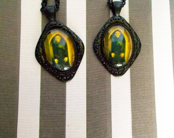Horror Movie Earrings - Vampire Earrings - Halloween Jewelry - Gothic Jewelry - Black Earrings for Women - Dangle Earrings - Horror Earrings