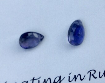 Two Superior Quality Iolite Briolettes, 8mm, Navy Blue Gemsotne, Genuine Iolite, Natural Iolite,Gemstone, Loose Gemstones