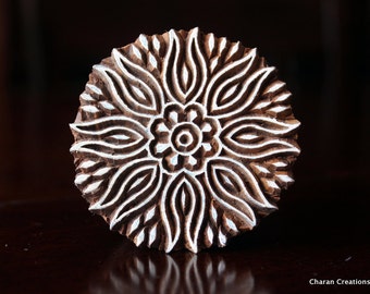 Pottery Stamp, Fabric print stamp, Indian wood stamp, Tjaps- Round Motif