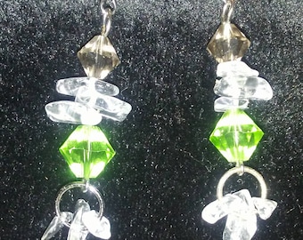 Green Swarovski crystal earrings