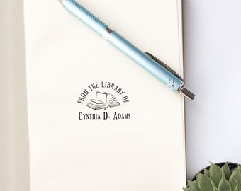 Custom bookplate stamp - personalized bookplate - ex libris - from the library of stamp B0020