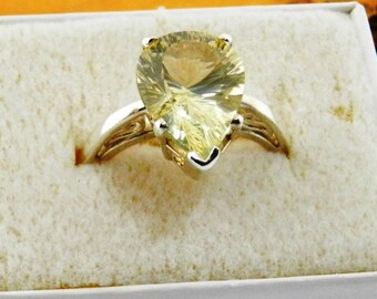 Oregon Sunstone ring- sterling silver ring -filigree band ring - Champagne Oregon Sunstone - Pear Oregon Sunstone Ring - Solitaire Ring #18