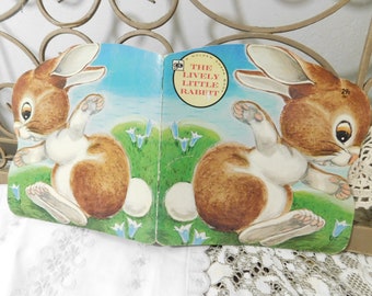 The Lively Little Rabbit Book A Golden Shape Book 1970, Golden Books paper Back, Vintage Children's Book, Rabbit, Bunny :)s*