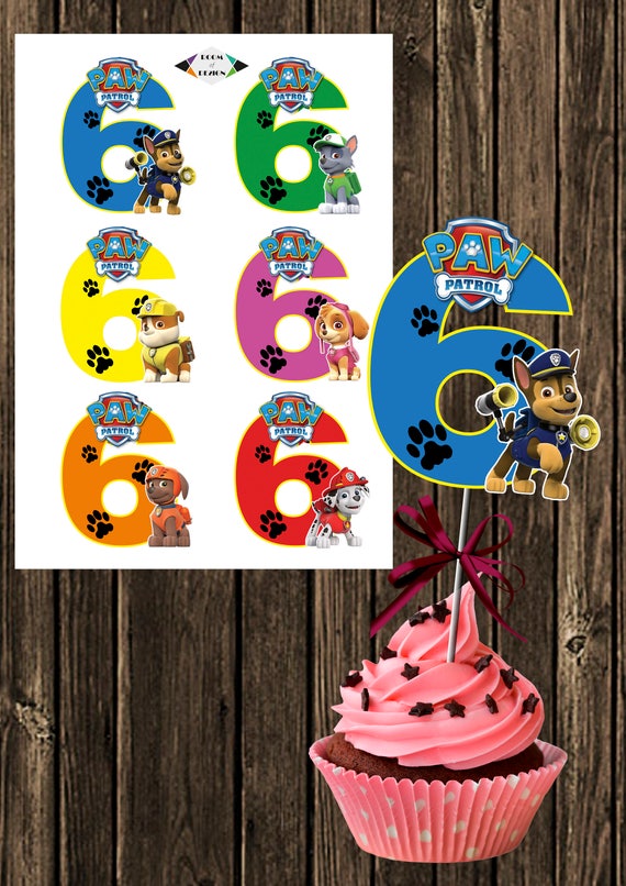 paw patrol printable paw patrol number 6 centerpieces paw