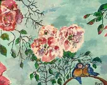 Made to order Love Birds Matted Print