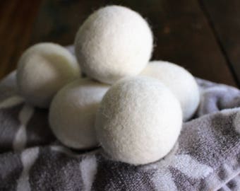 Set of 6 Wool Dryer Balls, USA MADE, XL wool dryerballs, Free Shipping, Dryerballs, Wool Dryer Ball, Wool dryerball, dryer ball scents,
