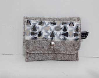 Extra flat, unique wool felt coin purse.