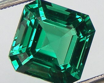 Excellent Cut Nanocrystal Emerald Asscher Cut 9 x 9 mm Loose Nanocrystal Emerald Simulated Gem Lab Created Loose Gemstone