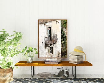 Sicily Italy Photography - Balcony Print - Rustic Italian Decor - Mediterranean Wall Art - Sicilian Travel Photography - Old Architecture