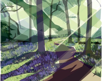 Spring in Ecclesall Woods .. limited edition giclee print