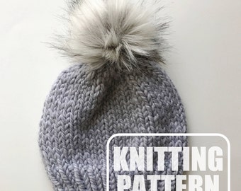 KNITTING PATTERN - Knitting Pattern // Knit Hat Pattern // Hat Knitting Pattern // Knit Hat // Basic Knit Hat // Easy Knit Pattern // Knit