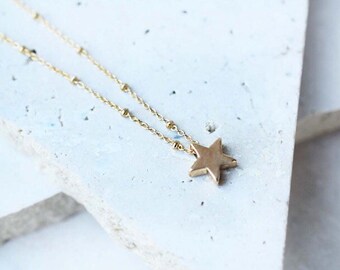 Gold star necklace star charm necklace gold layering necklace delicate gold necklace gold charm necklace gold layering necklace