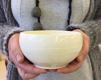 Soup bowl, Ceramic bowl, Mixing bowl, white bowl, Small bowl, Serving bowl, Cereal bowl, Pottery bowl,