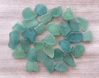 Bulk Sea Glass Genuine Beach Glass Teal Emerald Seafoam Blue Sea Glass for Wedding Decorations Sea Glass Art Craft S002 (30)
