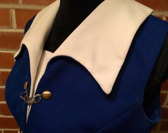 Vintage navy shift dress with chain detail