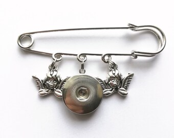 Angels Snap button jewelry safety pin brooch