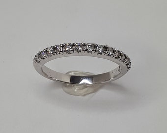 Mariage de bande, bague d’anniversaire, mince bande de mariage, noces de diamant, or blanc, 10 k bande de mariage, femme de mariage, livraison gratuite, mariage