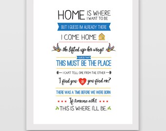Talking Heads This Must Be the Place Lyric Print