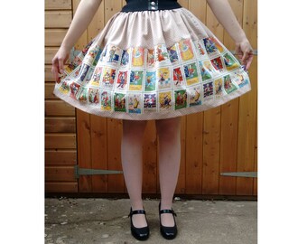 LAST ONE - DISCOUNTED - Cartas Marcadas Mexican Tarot Cards Skirt Loteria Lottery Bingo Day of the Dead Mexico