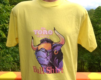 vintage 80s t-shirt el TORO tequila bull shirt liquor tee Medium drinks