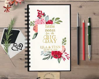 Little Notes Big Day, Custom Notebook, Bride Journal, Wedding Planner, Engagement Gift, Personalized Notebook, Notebook for Bride