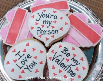 Valentines Day Cookies - 6 Cookies