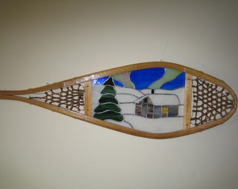 Cabin Stained Glass Snowshoe