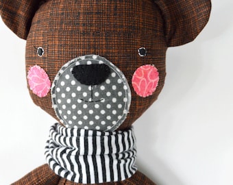 bear rag doll: Berkeley, rosey rag doll, modern, free personalization