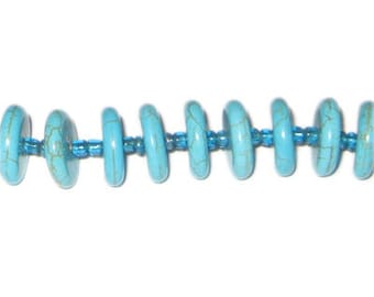 14 x 4mm Rondelle Turquoise Beads, approx. 24 beads