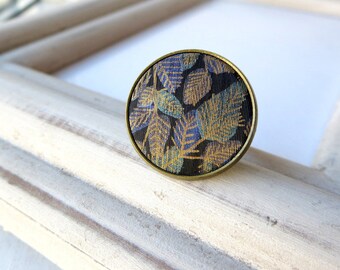 Maori fern vintage button ring