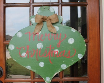 Merry Christmas Ornament Door Hanger