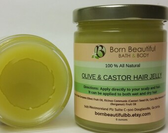 Hair Jelly - Olive Oil - Castor Oil - Natural Hair - Pomade - Loc Method