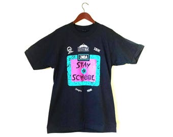 Vintage 1990s Denver Nuggets Stay in School NBA tshirt