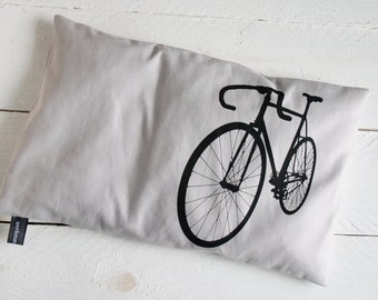 Cherry Bicycle, black on light grey