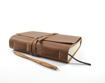 Leather bound journal, leather book, notebook, sketchbook, diary, recipi book, handmade
