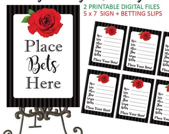 Kentucky Derby Betting - Betting - Kentucky Derby Party - Kentucky Derby - Betting Cards - Betting Slips - Derby Betting Sign - Printable